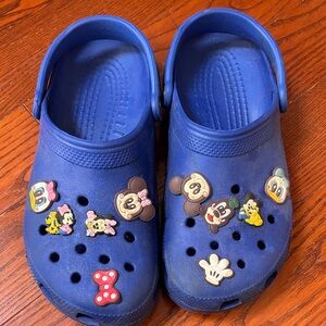 CROCS Blue Clogs with Cartoon Charms